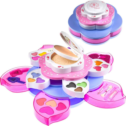 Kids Flower Shaped Washable Non Toxic Makeup Kit with Mirror